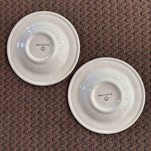 Sica China Co. Ashtrays Mom Dad Vintage Metallic Gold Trim Small Lot Bundle of 2 - Picture 4 of 5